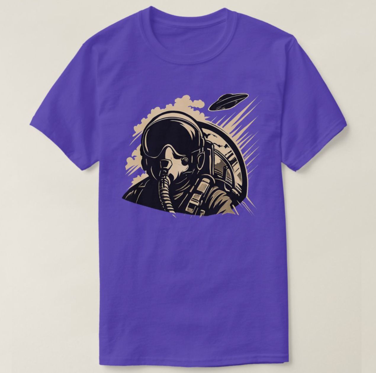 Fighter Pilot UFO Alien Chase - Mens/Womens T-Shirt