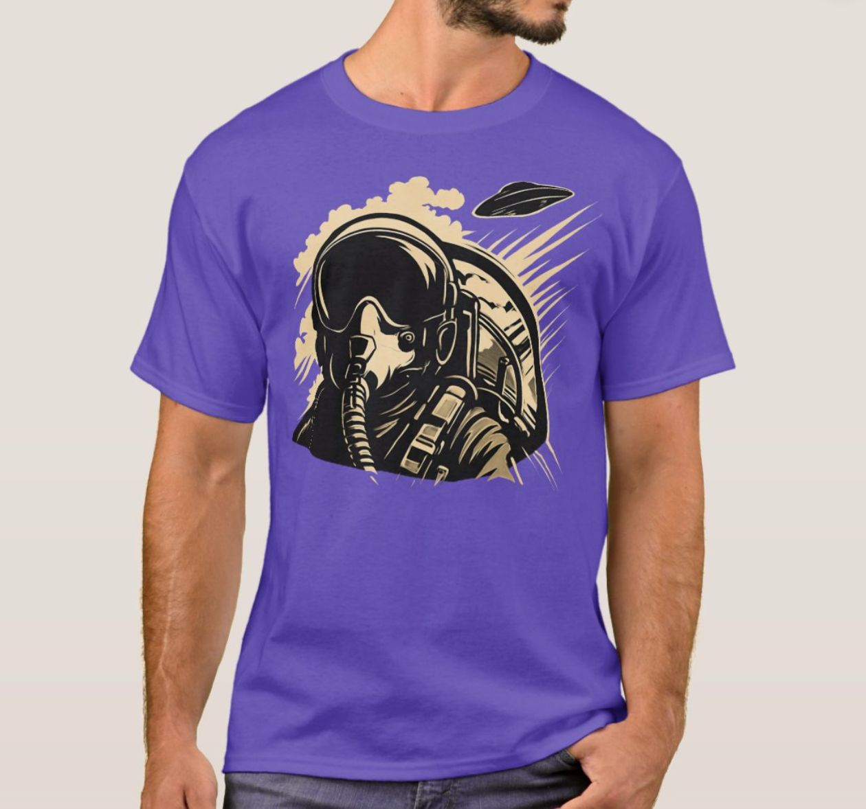 Fighter Pilot UFO Alien Chase - Mens/Womens T-Shirt