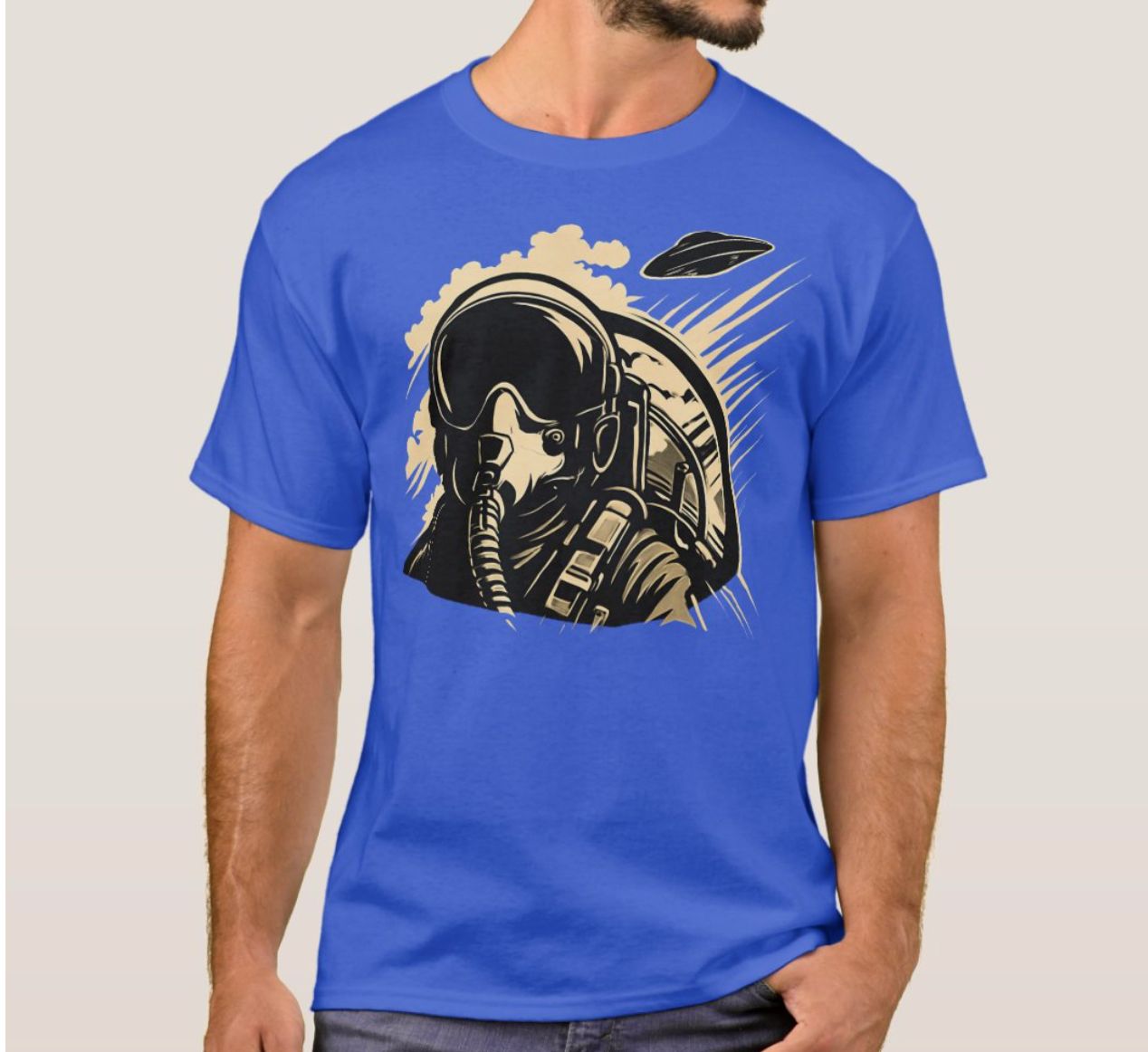 Fighter Pilot UFO Alien Chase - Mens/Womens T-Shirt