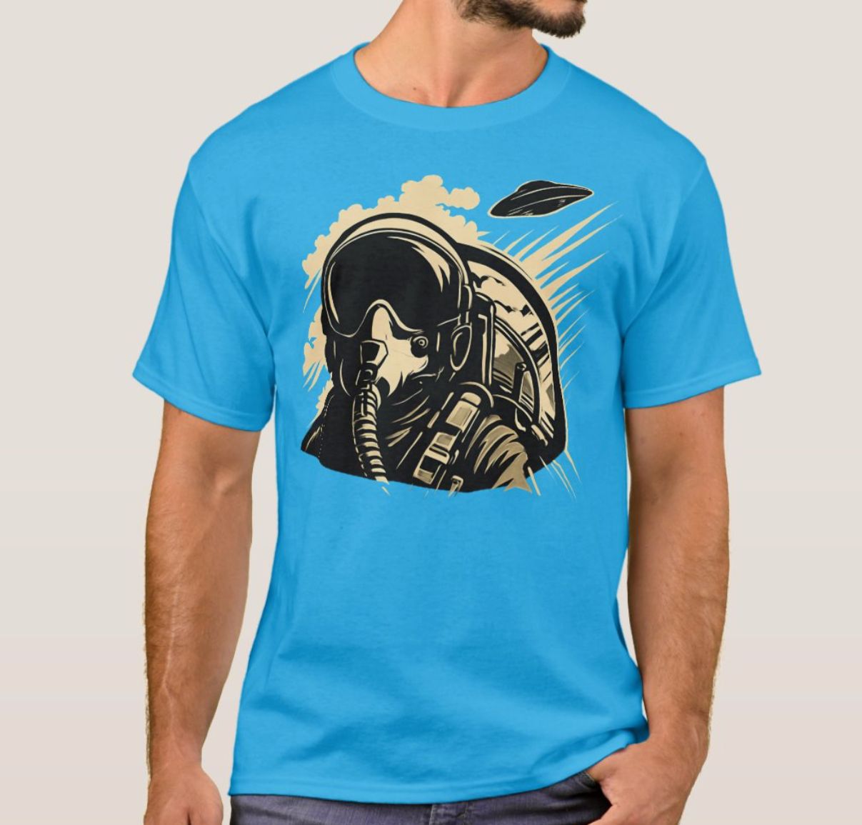 Fighter Pilot UFO Alien Chase - Mens/Womens T-Shirt
