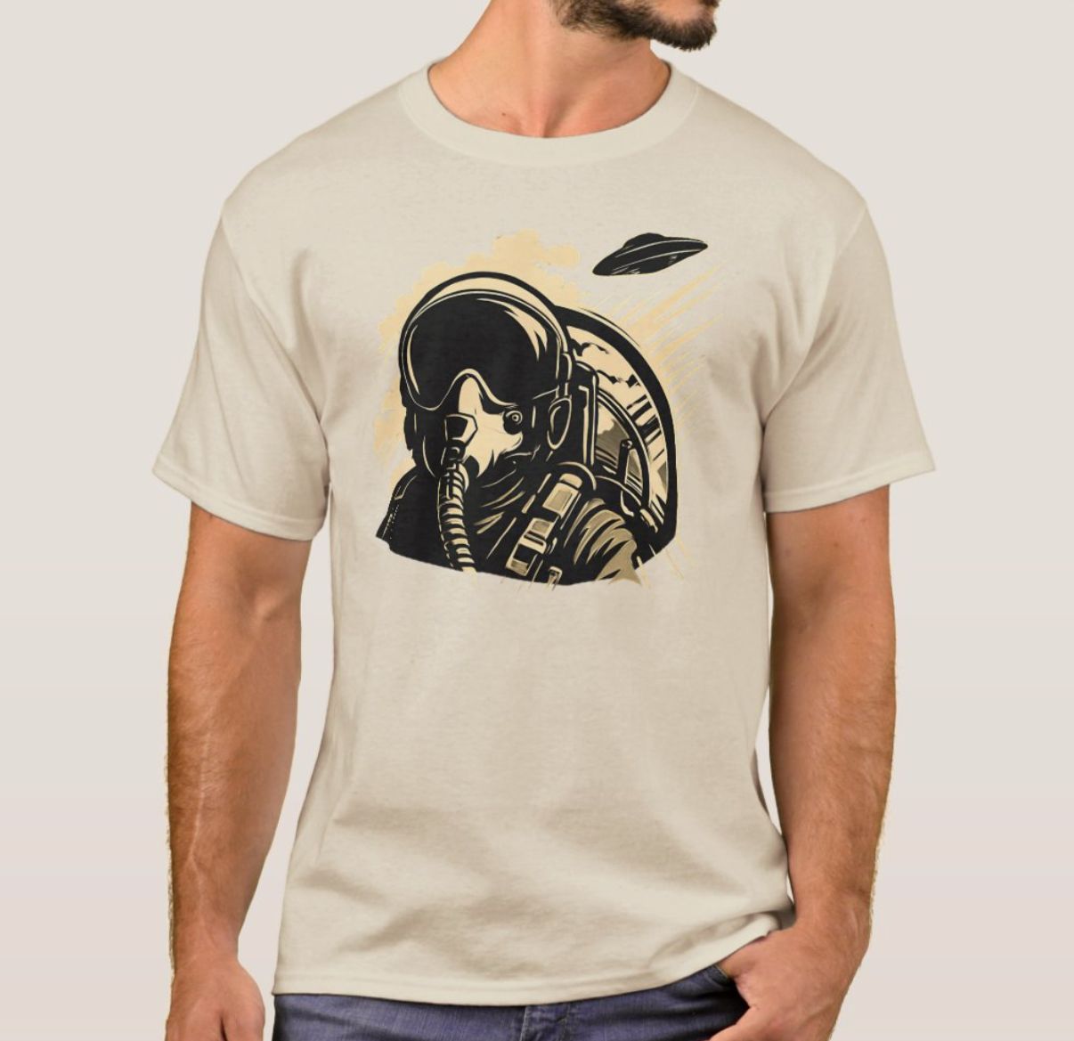 Fighter Pilot UFO Alien Chase - Mens/Womens T-Shirt