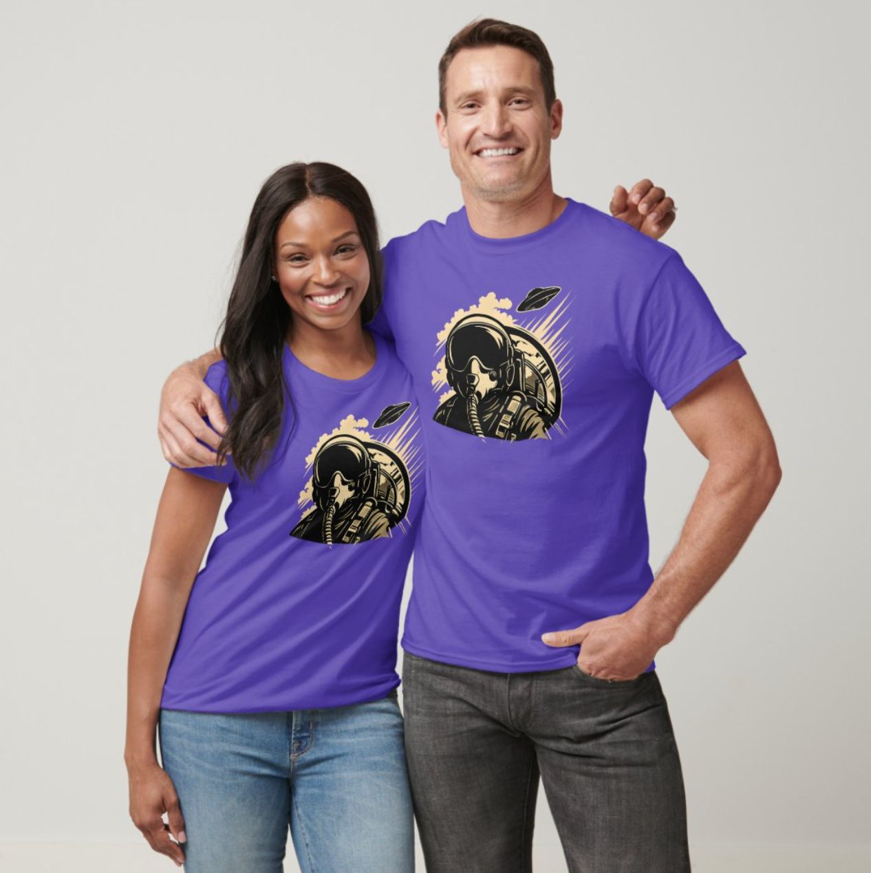 Fighter Pilot UFO Alien Chase - Mens/Womens T-Shirt