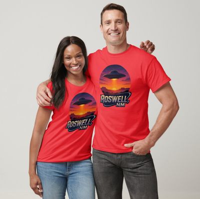 &quot;Roswell, NM&quot; UFO Alien - Mens/Womens T-Shirt