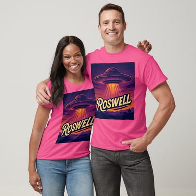 &quot;Roswell, NM&quot; UFO Alien - Mens/Womens T-Shirt