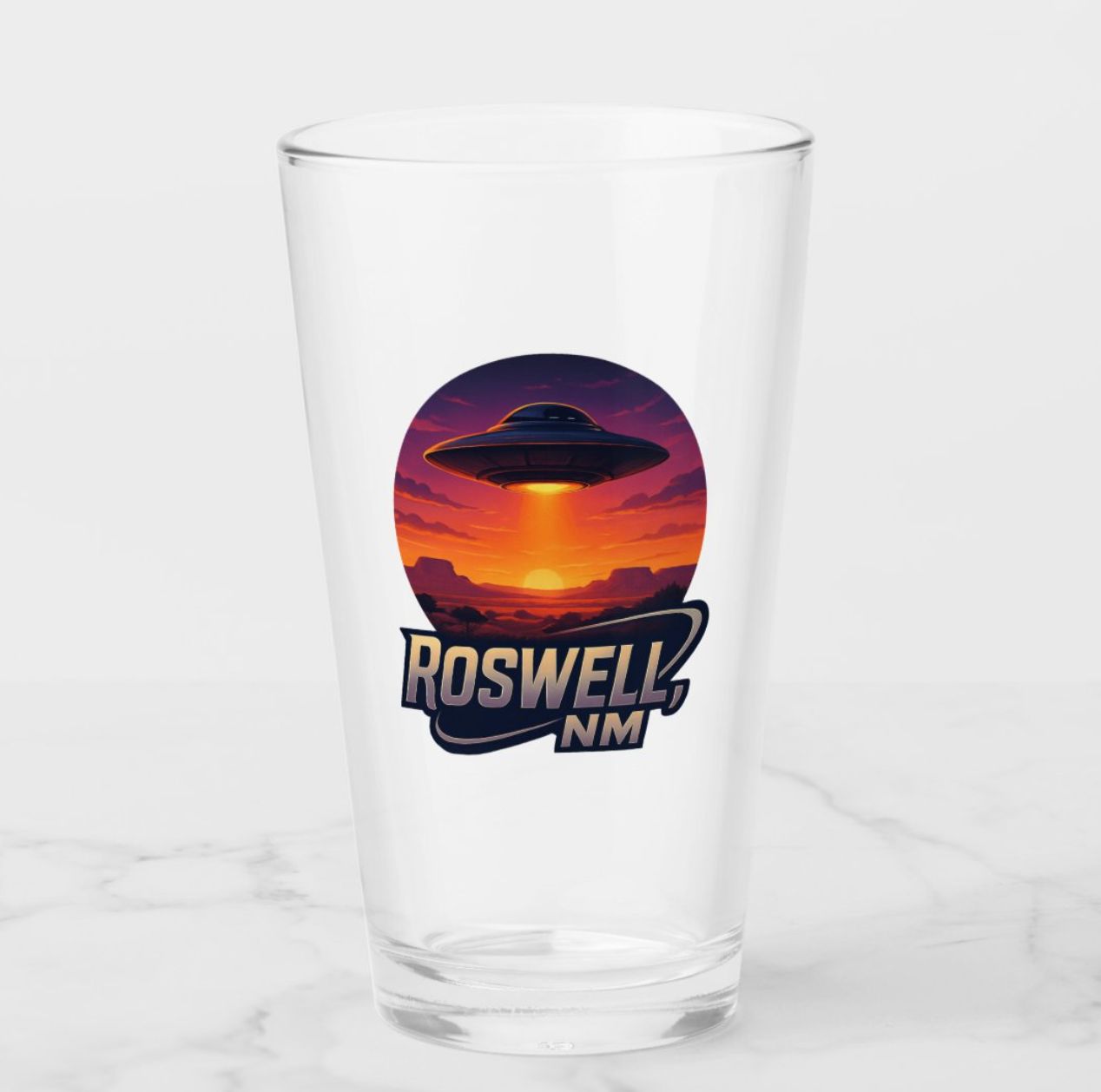 ROSWELL NM UFO Alien - 16oz Pint Glass