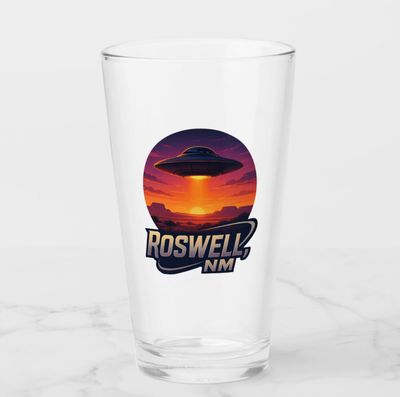 ROSWELL NM UFO Alien - 16oz Pint Glass