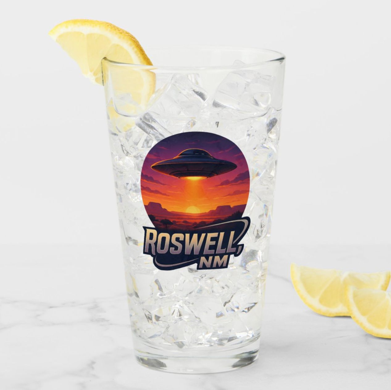 ROSWELL NM UFO Alien - 16oz Pint Glass
