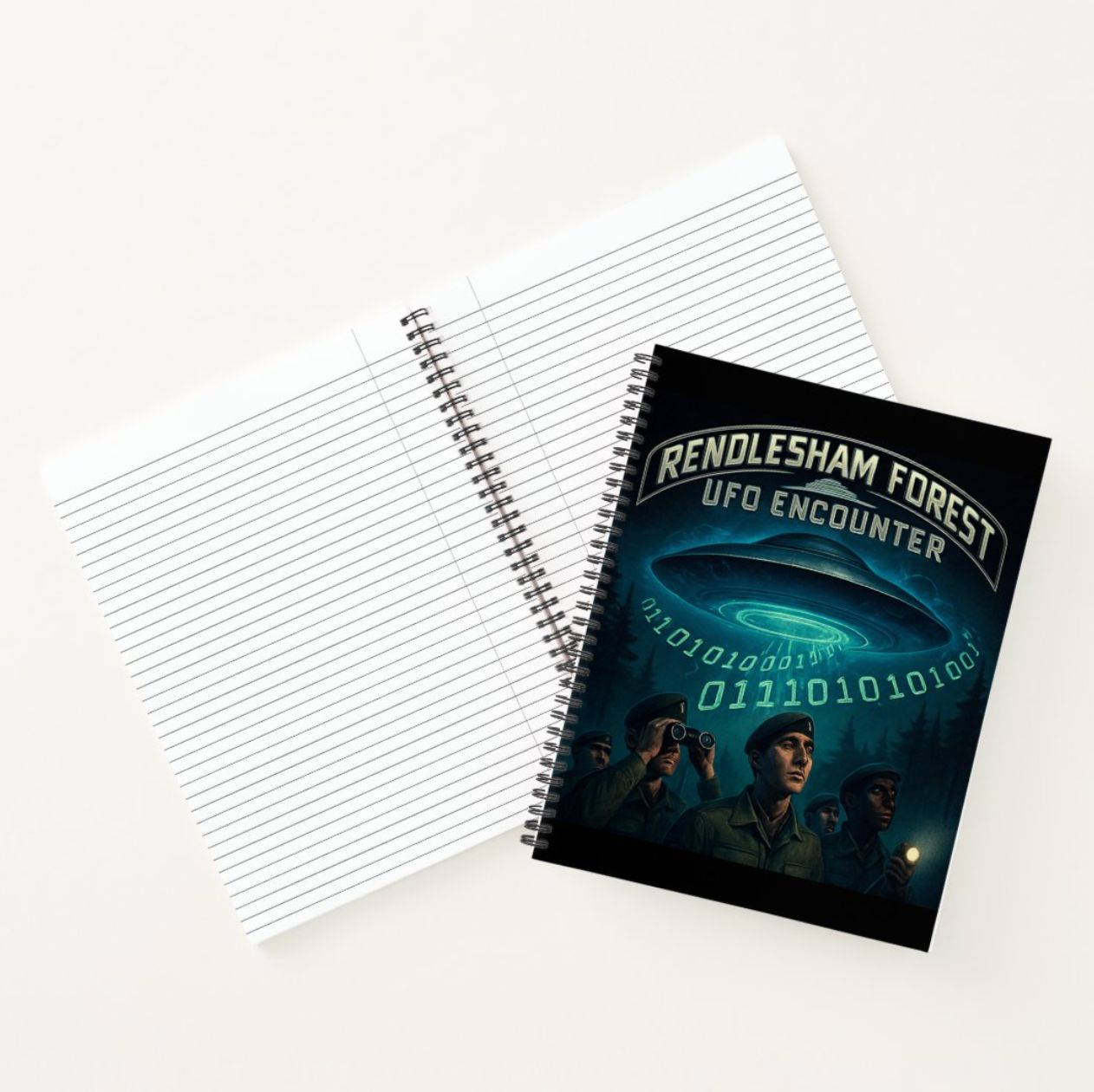 The Rendlesham Forest UFO Encounter Alien - Lined Notebook 8.5&quot; x 11&quot;