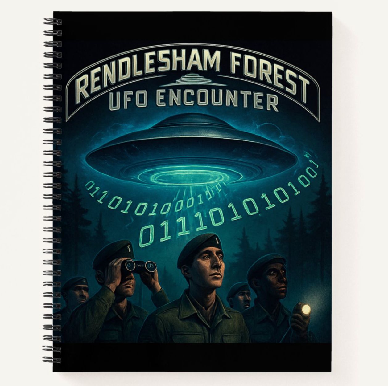 The Rendlesham Forest UFO Encounter Alien - Lined Notebook 8.5&quot; x 11&quot;