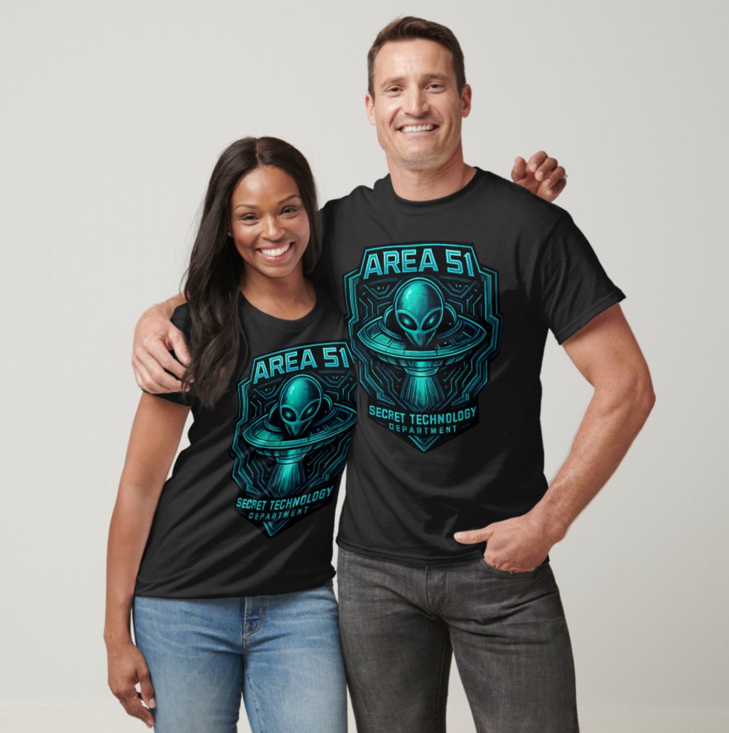 Area 51 - Secret Technology Department Alien UFO - Mens/Womens T-Shirt