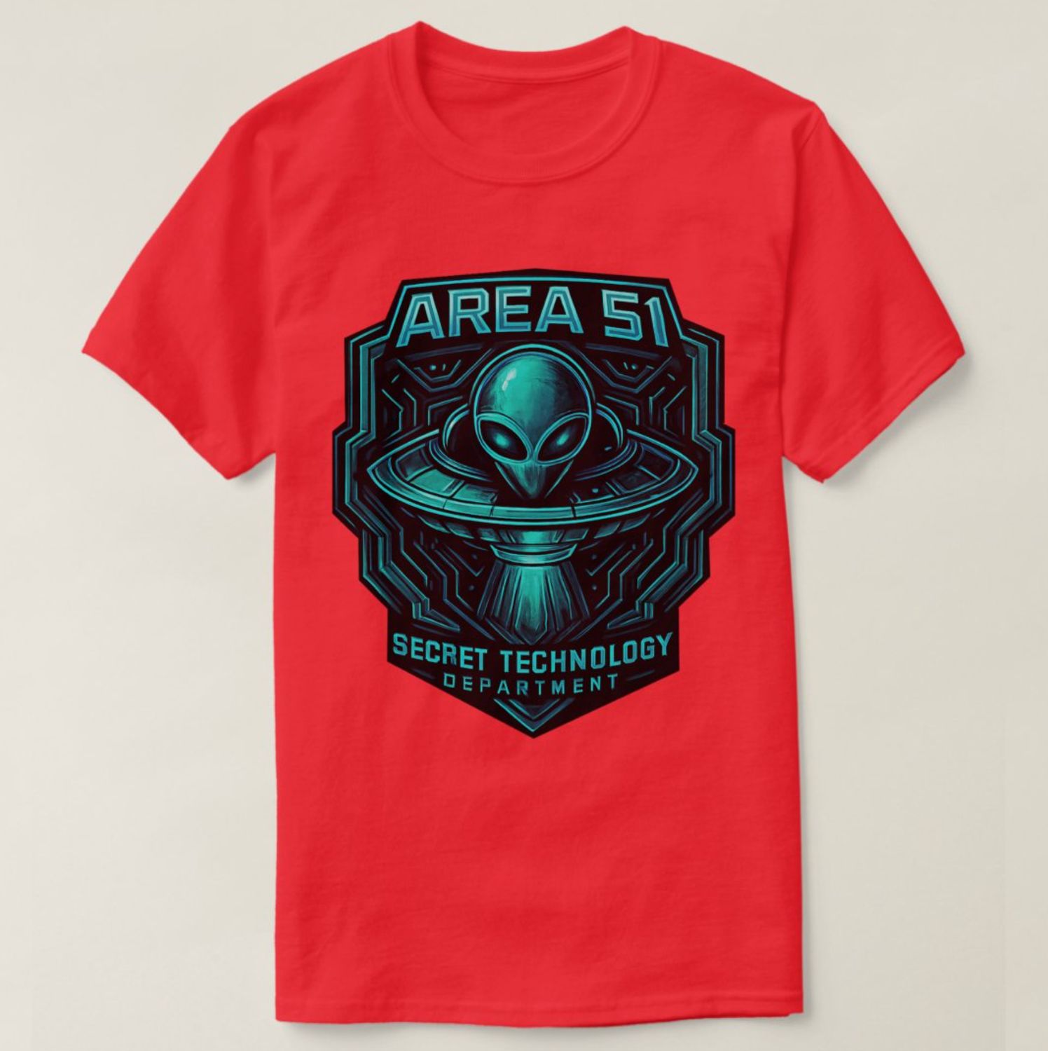 Area 51 - Secret Technology Department Alien UFO - Mens/Womens T-Shirt