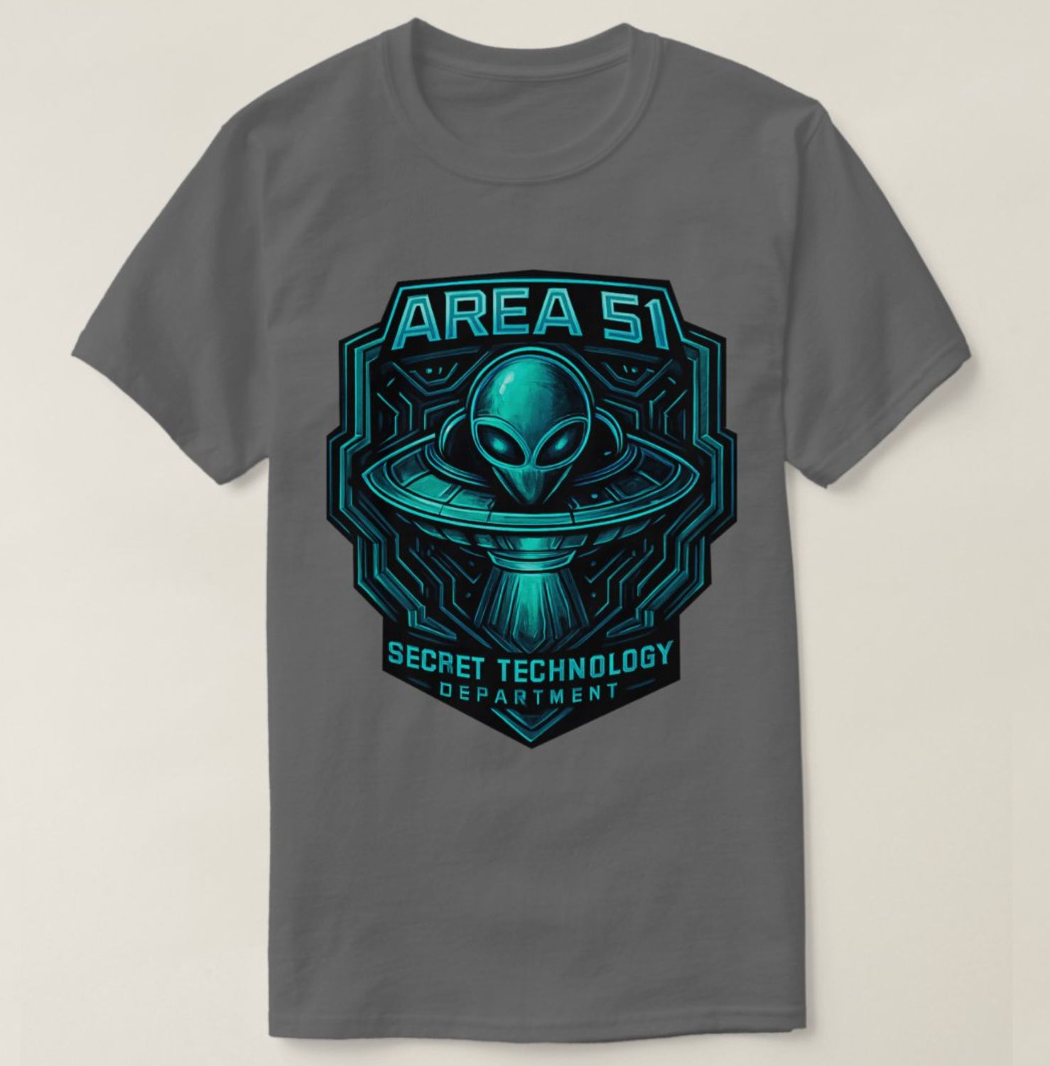 Area 51 - Secret Technology Department Alien UFO - Mens/Womens T-Shirt