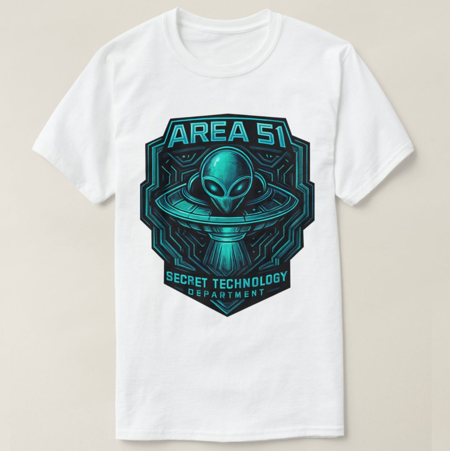 Area 51 - Secret Technology Department Alien UFO - Mens/Womens T-Shirt