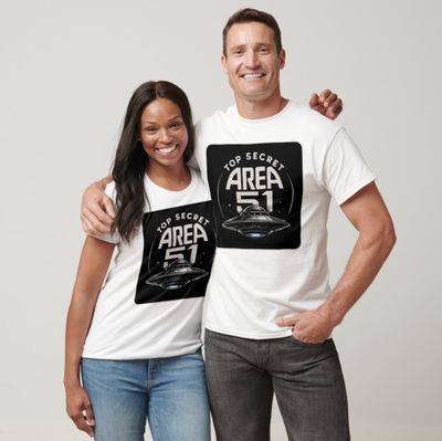 Area 51 - Top Secret Alien UFO - Mens/Womens T-Shirt