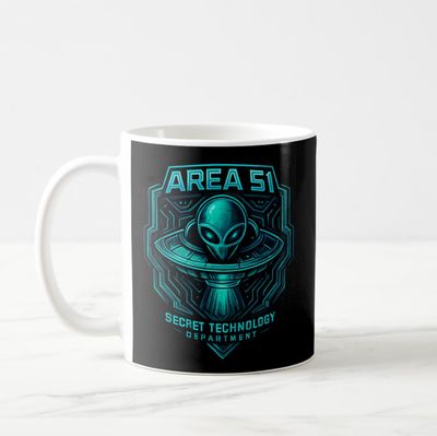 Area 51 Secret Technology Department UFO - Ceramic Coffee Mug