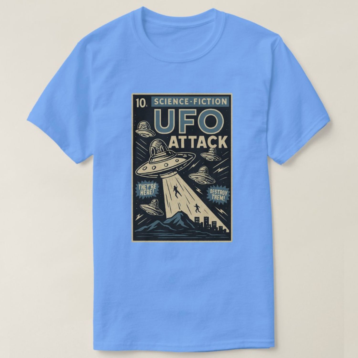 UFO Alien Comic-Style - Mens/Womens T-Shirt