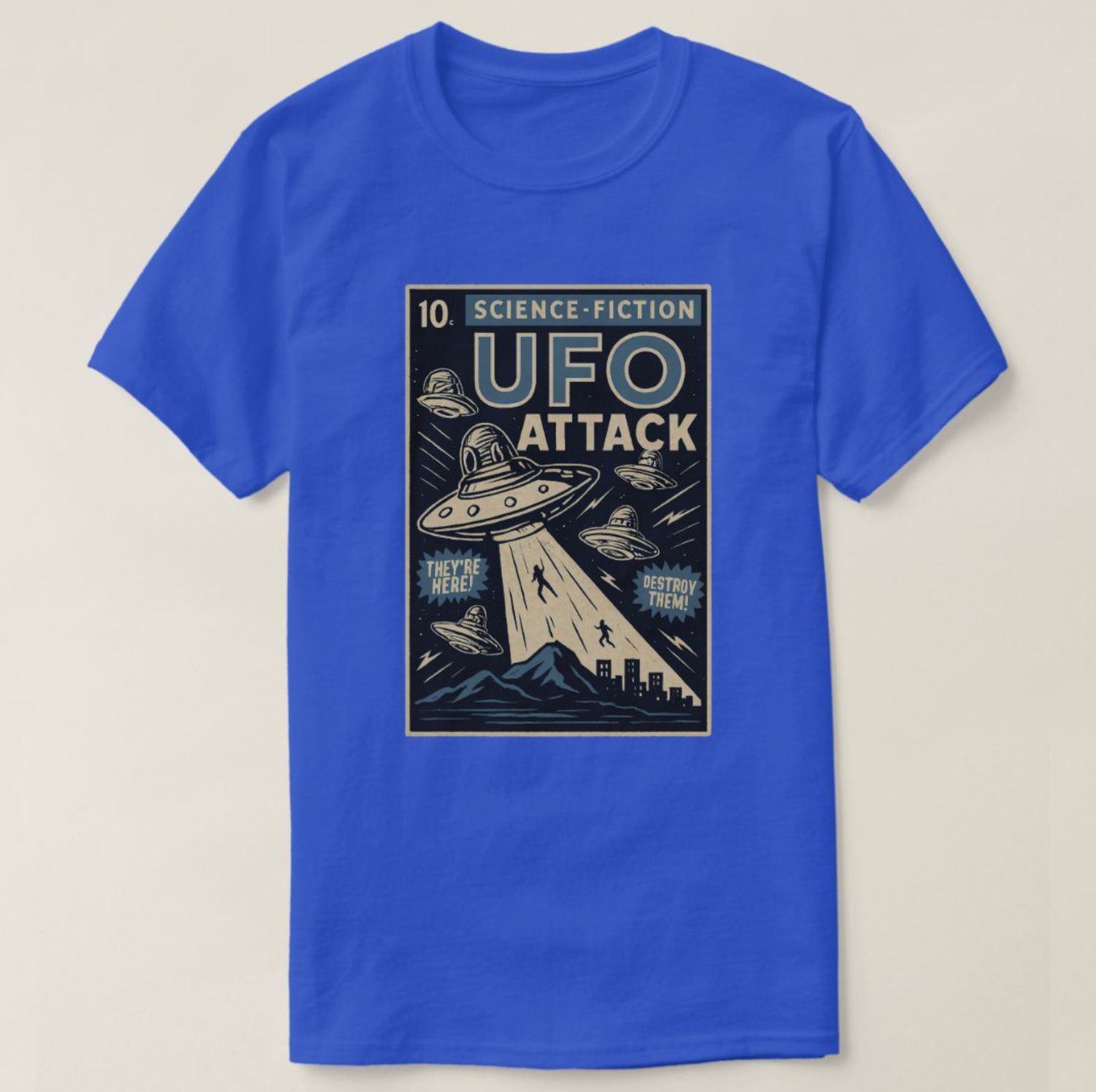 UFO Alien Comic-Style - Mens/Womens T-Shirt