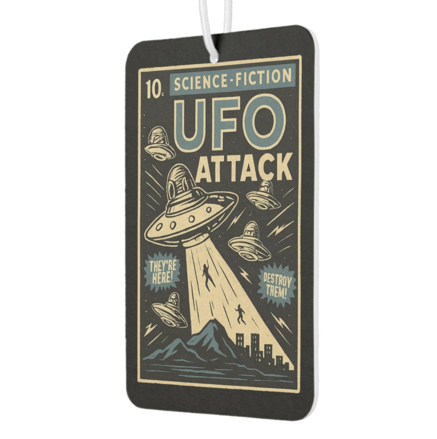 UFO Attack Comic Book-style - Air Freshener [New Car Scent]