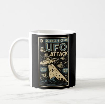 UFO Attack Comic Book-style - 11oz Ceramic Coffee Mug