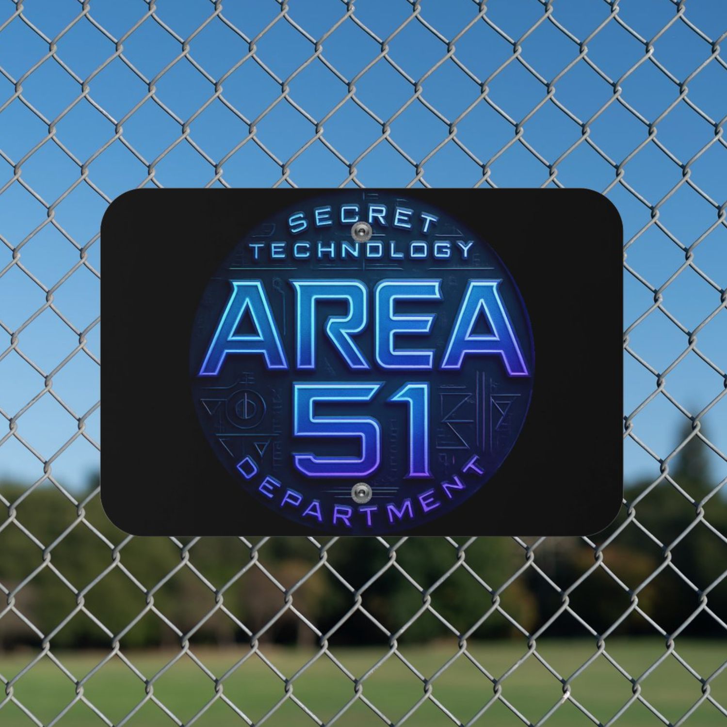 Area 51 Secret Technology Department - Metal Door/Wall Sign