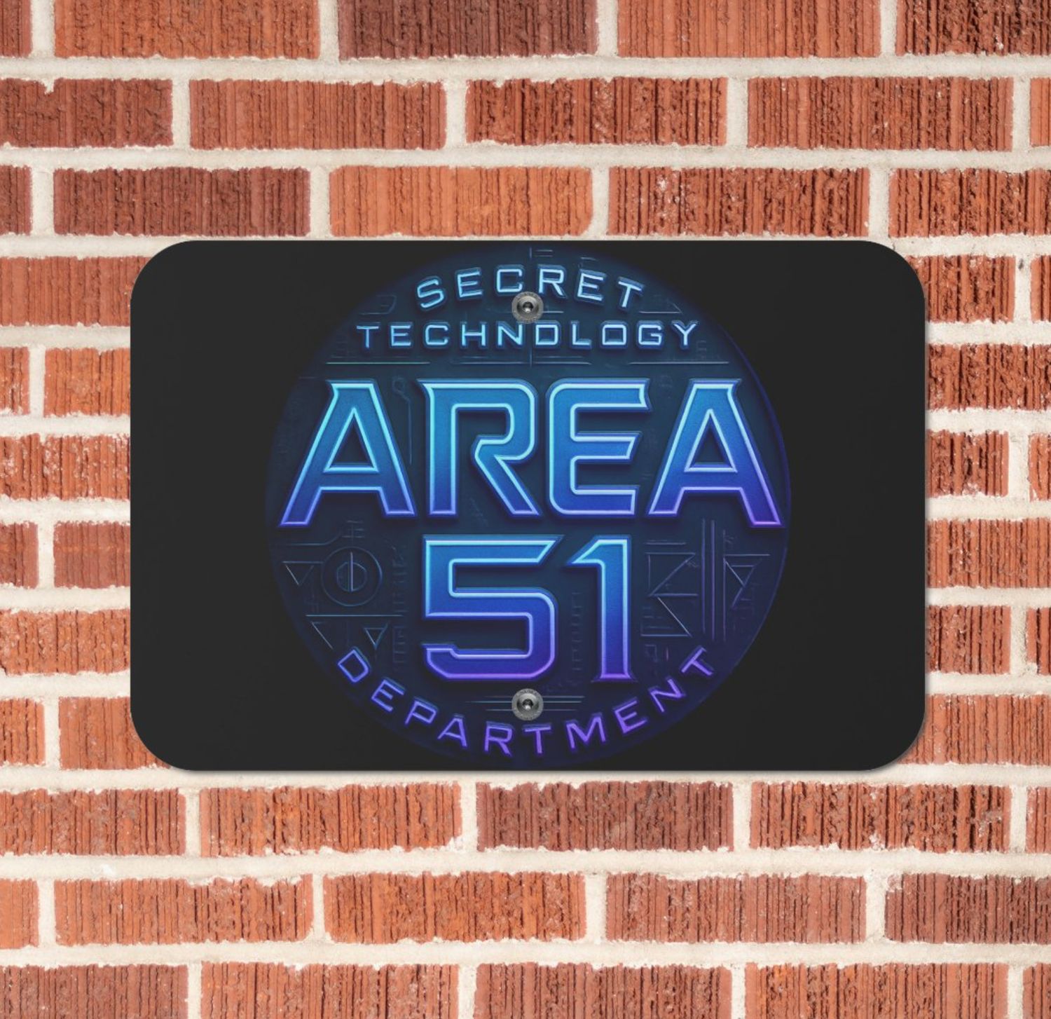Area 51 Secret Technology Department - Metal Door/Wall Sign