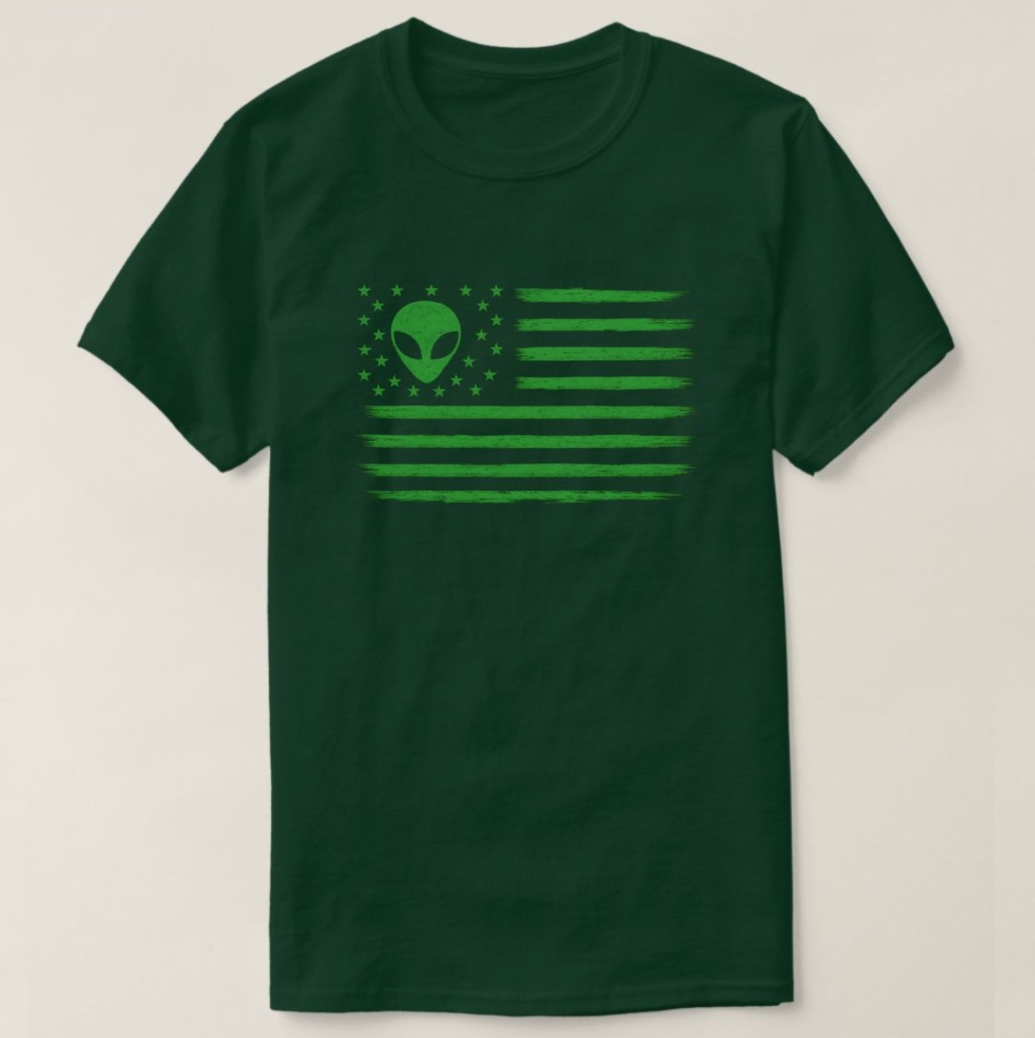 UFO USA Flag Alien - Mens/Womens T-Shirt