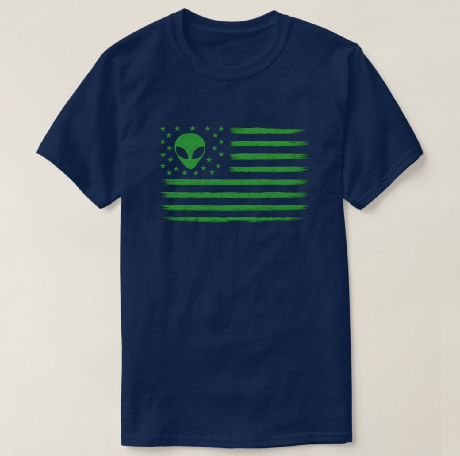 UFO USA Flag Alien - Mens/Womens T-Shirt