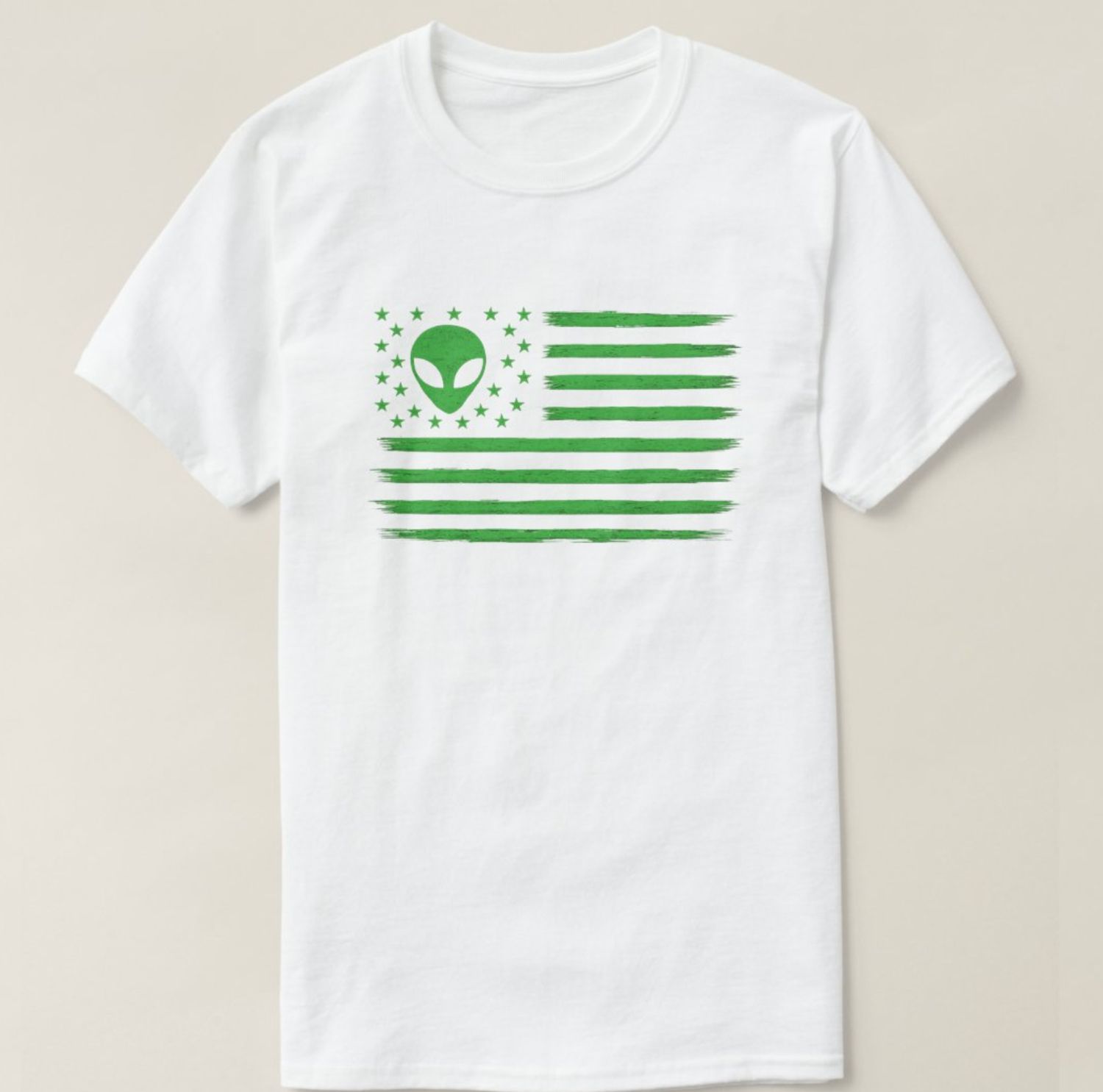 UFO USA Flag Alien - Mens/Womens T-Shirt