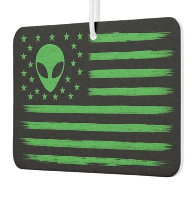 UFO United States Flag Alien - Car Air Freshener [New Car Scent]