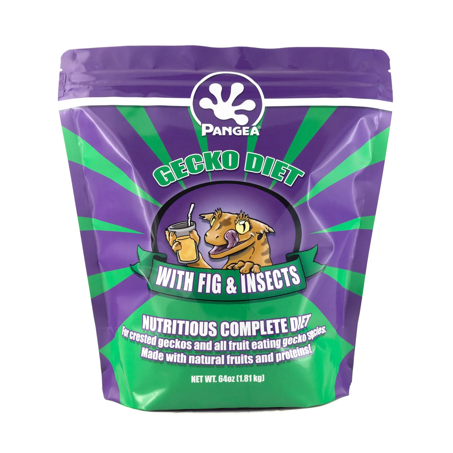 Pangea Gecko Diet with Fig &amp; Insects [64oz / 4lbs / 1.81g] Bag