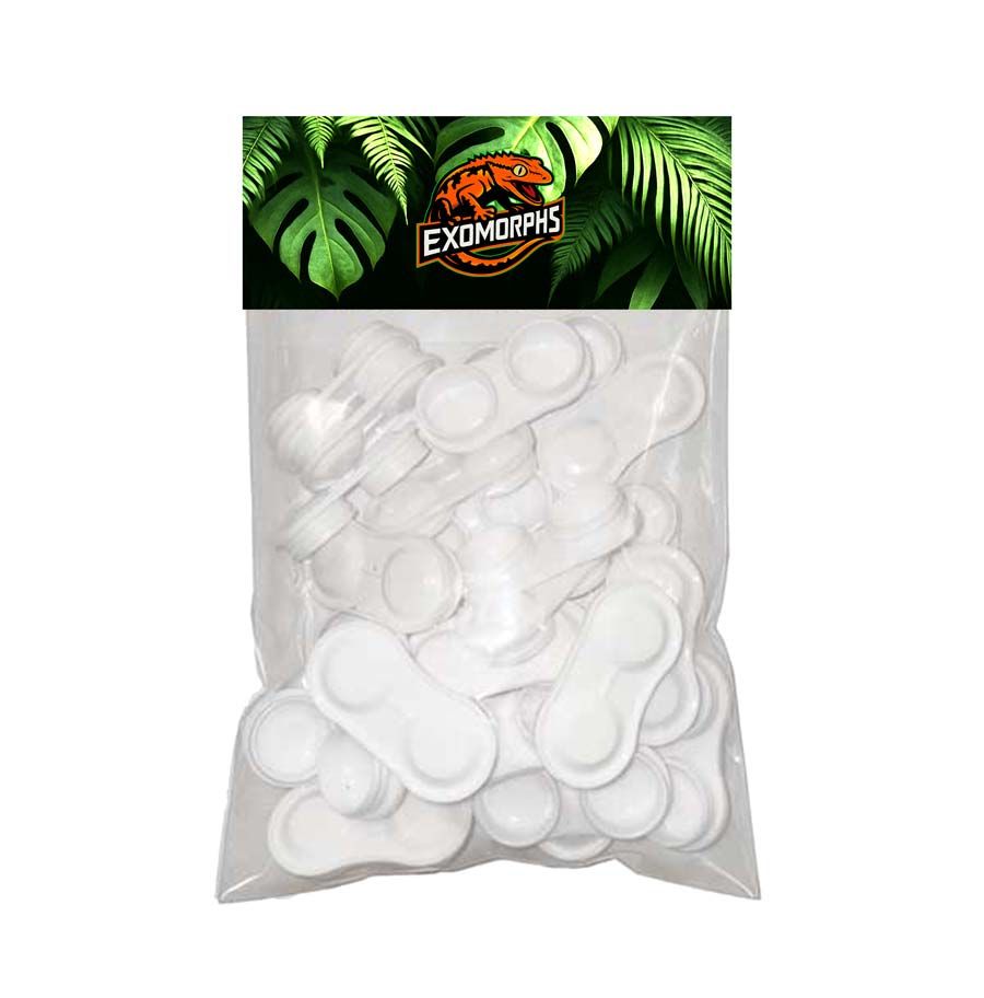 EXOMORPHS - Hatchling/Juvenile Reptile Double Food Dishes [25 Pack]