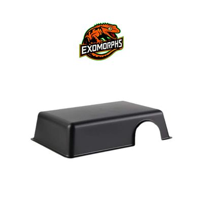 Plastic Black Reptile Hide Box [Large]