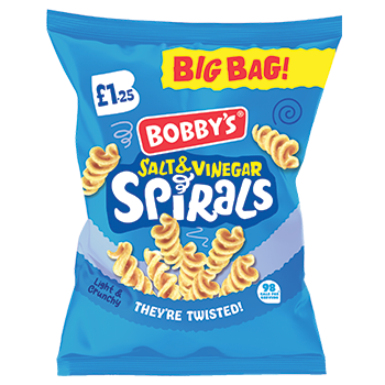 Bobby&#39;s Salt &amp; Vinegar Spirals 63g Bag