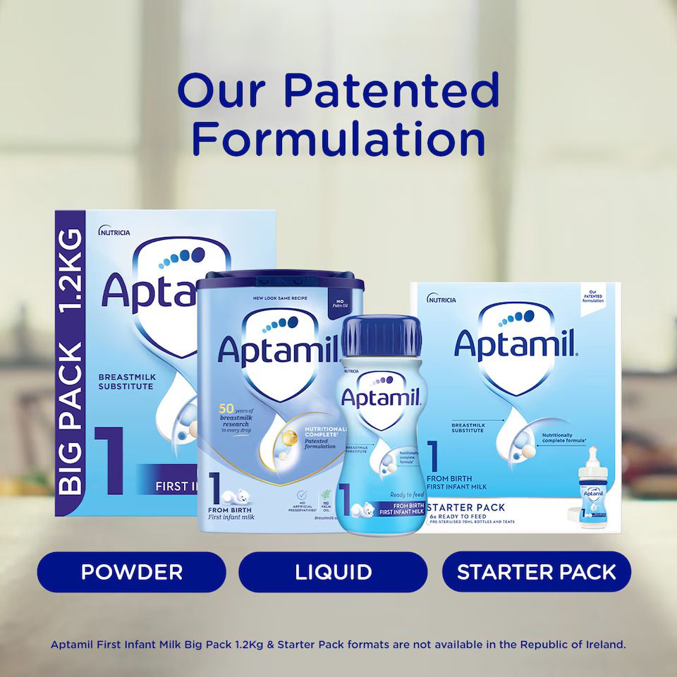 Aptamil 1 First Infant Baby Milk Formula Liquid Multipack [Ready to Feed] from Birth 6 x 200ml