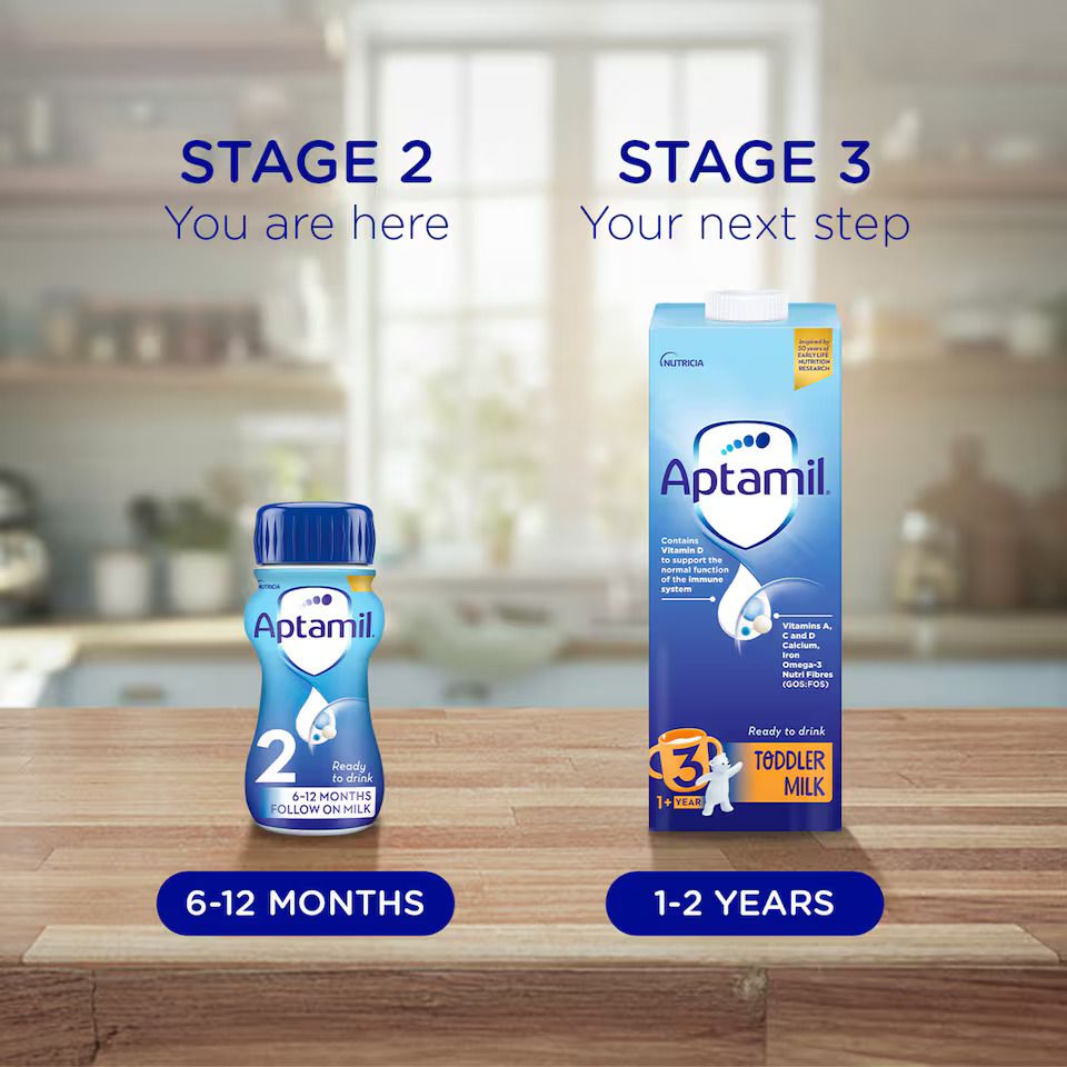 Aptamil 2 Follow On Milk Ready to Drink 6-12 Months 6 x 200ml