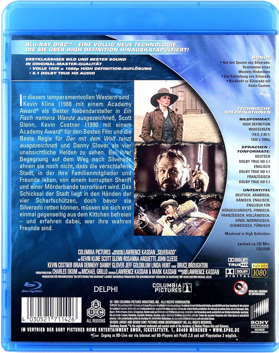 Silverado [1985] Blu-ray [Region Free]