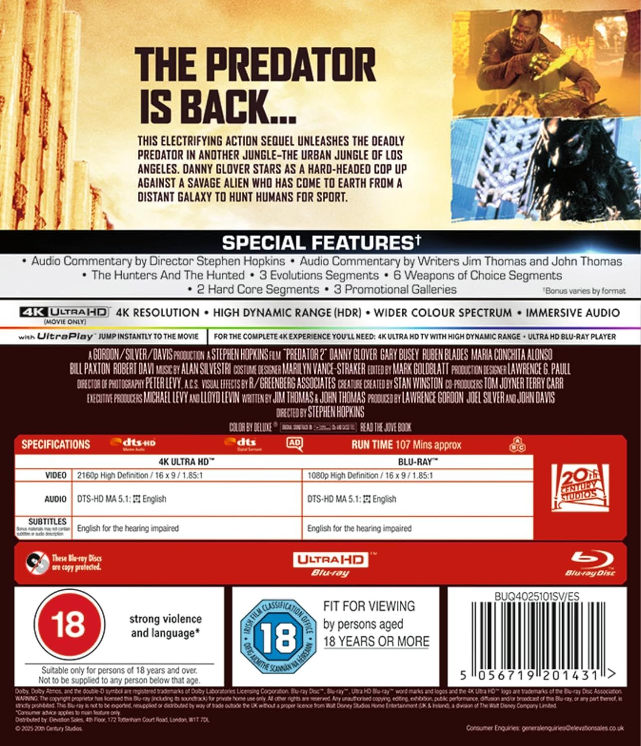 Predator 2 [1990] 4K Ultra HD + Blu-ray [Region Free]