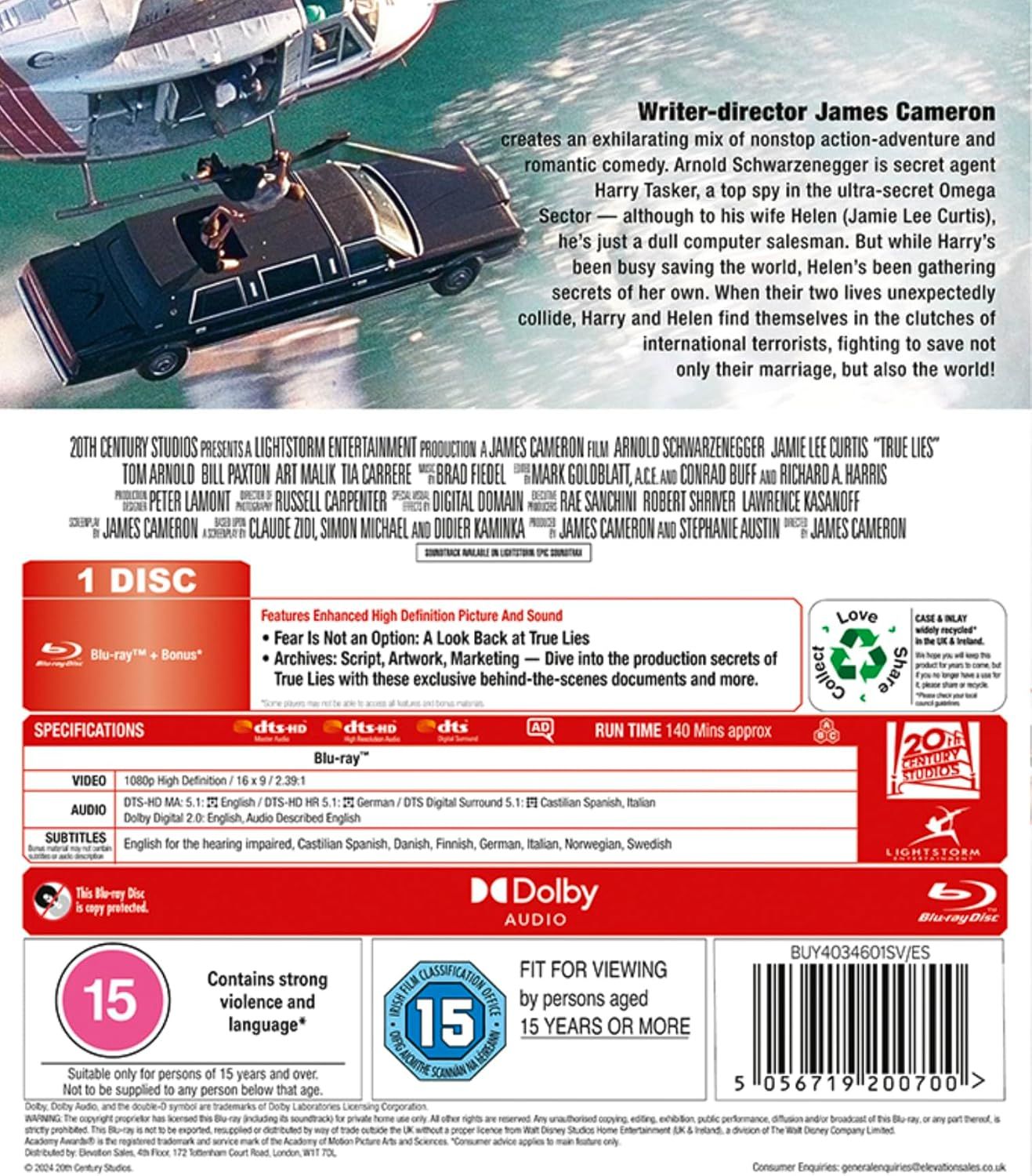 True Lies [1994] Blu-ray [Region Free]