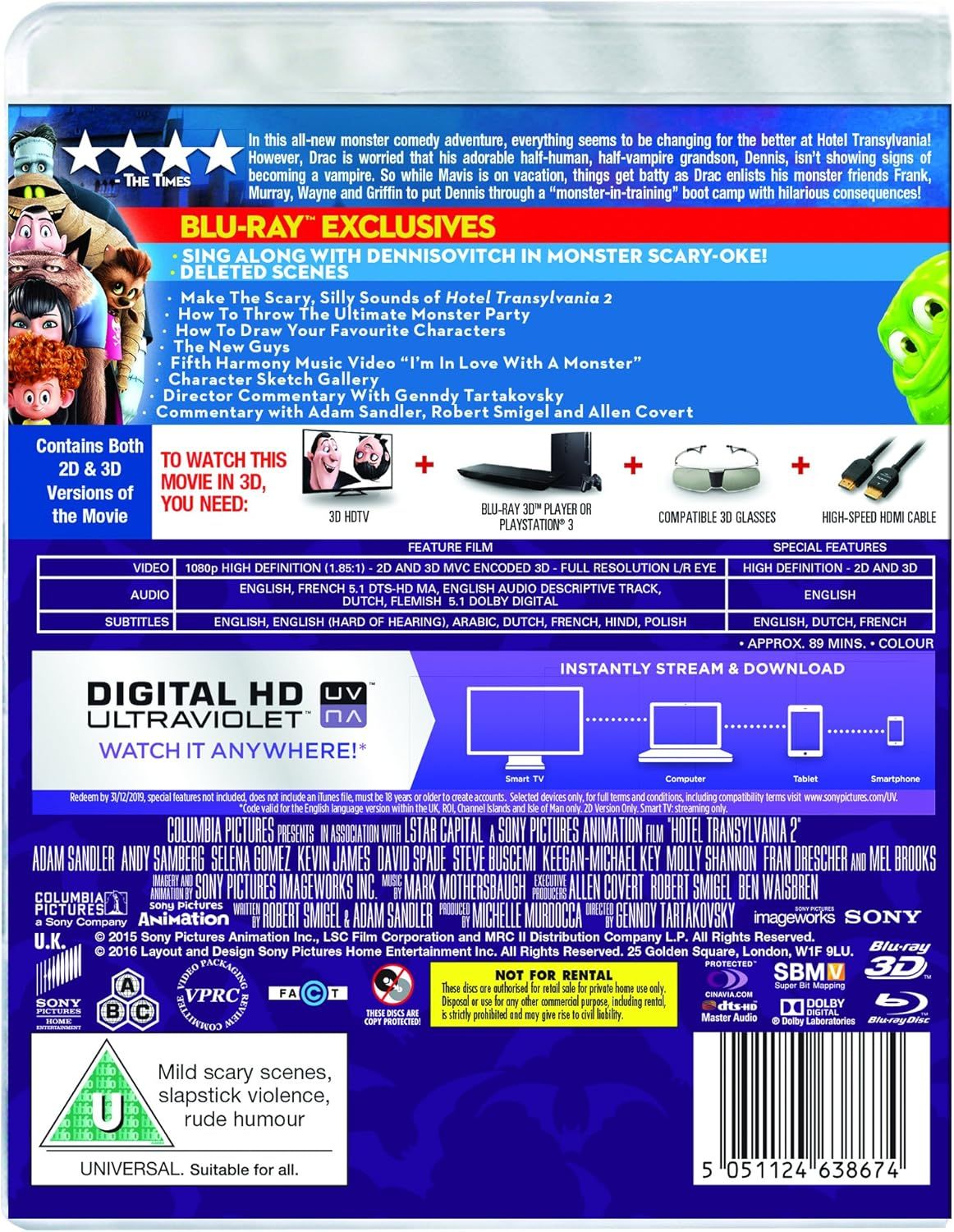 Hotel Transylvania 2 [2015] Blu-Ray 3D + Blu-ray [Region Free]