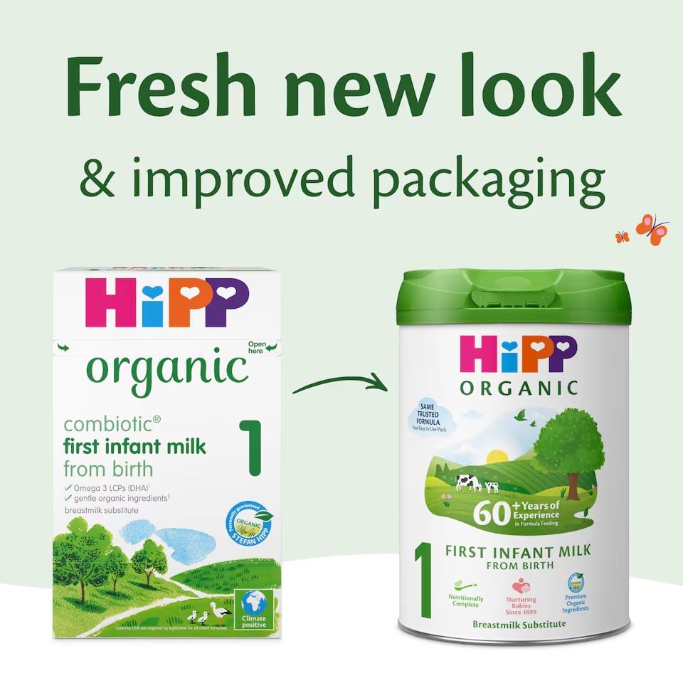 HiPP Organic 1 First Infant Baby Milk Powder Formula, From Birth, 800g Tub