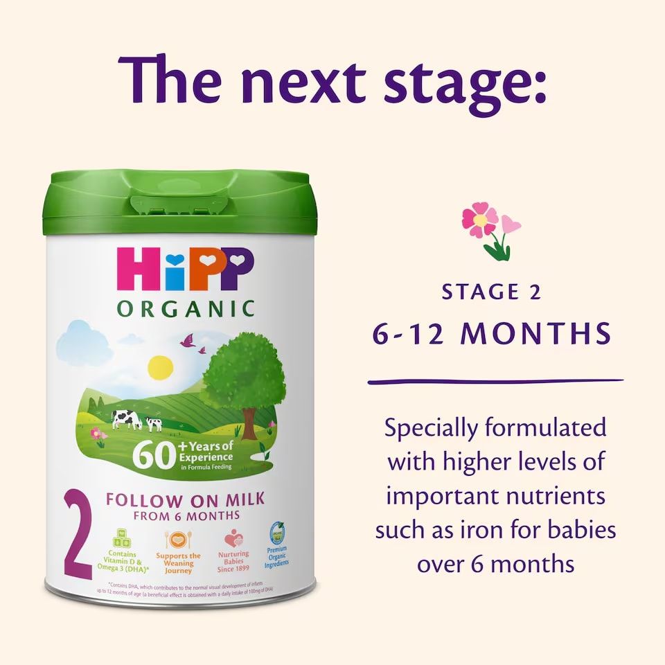 HiPP Organic 1 First Infant Baby Milk Powder Formula, From Birth, 800g Tub