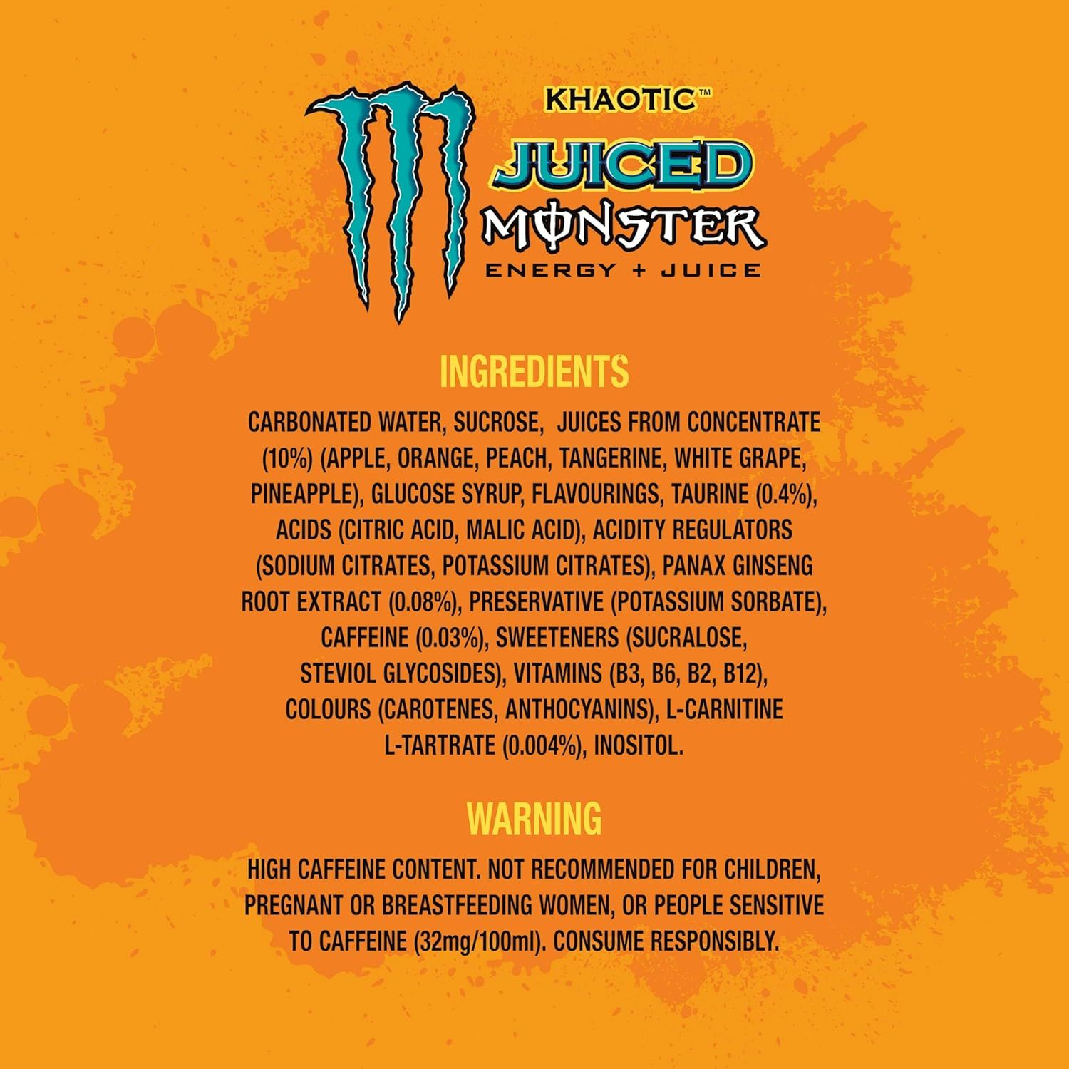Monster Energy Khaotic [500ml] Can [CASE of 24 Cans]
