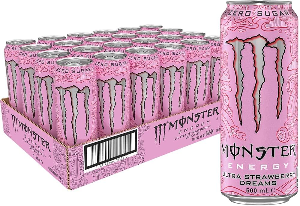 Monster Energy  Ultra Strawberry Dreams [Zero Sugar] 500ml Can [CASE of 24 Cans]