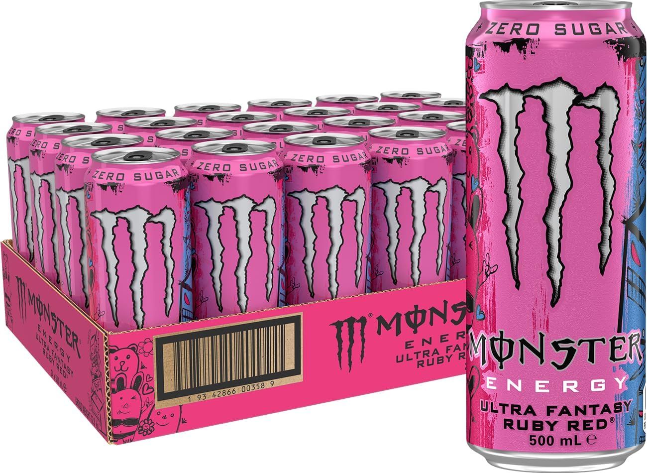 Monster Energy Ultra Fantasy Ruby Red [Zero Sugar] 500ml Can [CASE of 24 Cans]