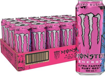 Monster Energy Ultra Fantasy Ruby Red [Zero Sugar] 500ml Can [CASE of 24 Cans]