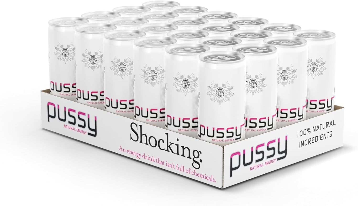 Pussy Natural Energy Drink 250ml Can [CASE of 24 Cans]