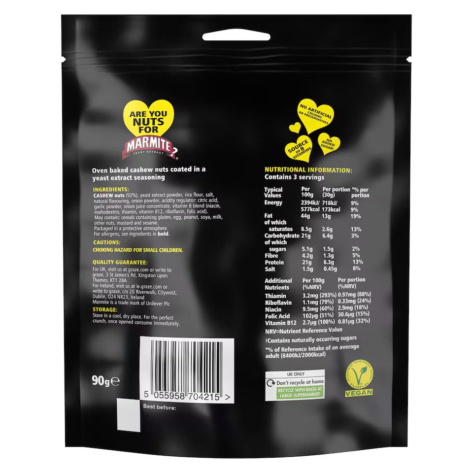 Marmite Oven Baked Cashews 90g
