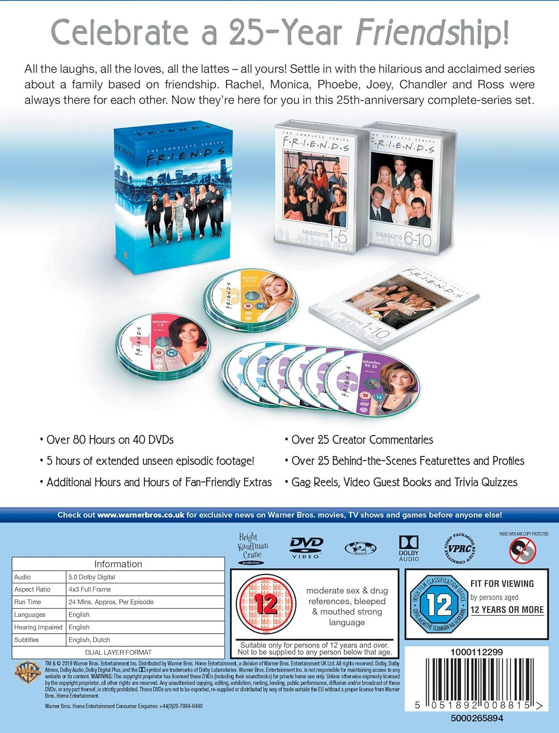 Friends: The Complete Series [All 10 Seasons] DVD Boxset [Region Free]