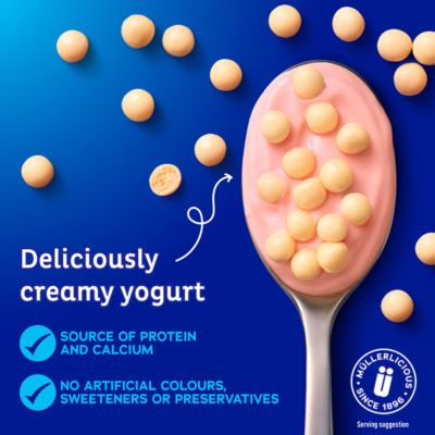 Muller Corner Strawberry Yogurt with White Chocolate Shortcake Balls 124g Yogurt
