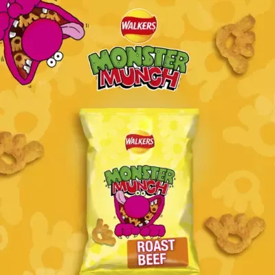 Walkers Monster Munch Roast Beef Multipack Snacks Crisps  (6 x 20g)
